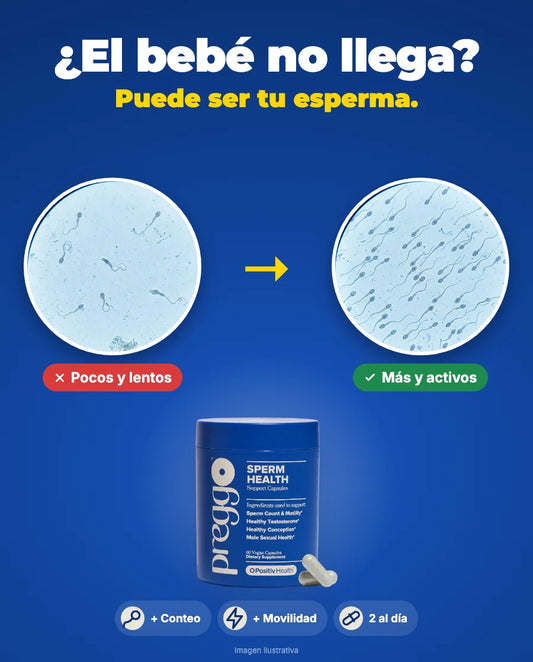 Preggo Sperm Health — ¿El bebé no llega? Puede ser tu esperma